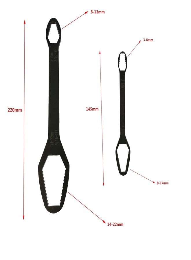 S SMITEX Smitex 2pcs Multifunctional Wrench Set Self Adjustable Wrench Universal Double Ended Wrench for Various Screws and Nuts size -(3-17mm) & (8-22mm) - Image 2